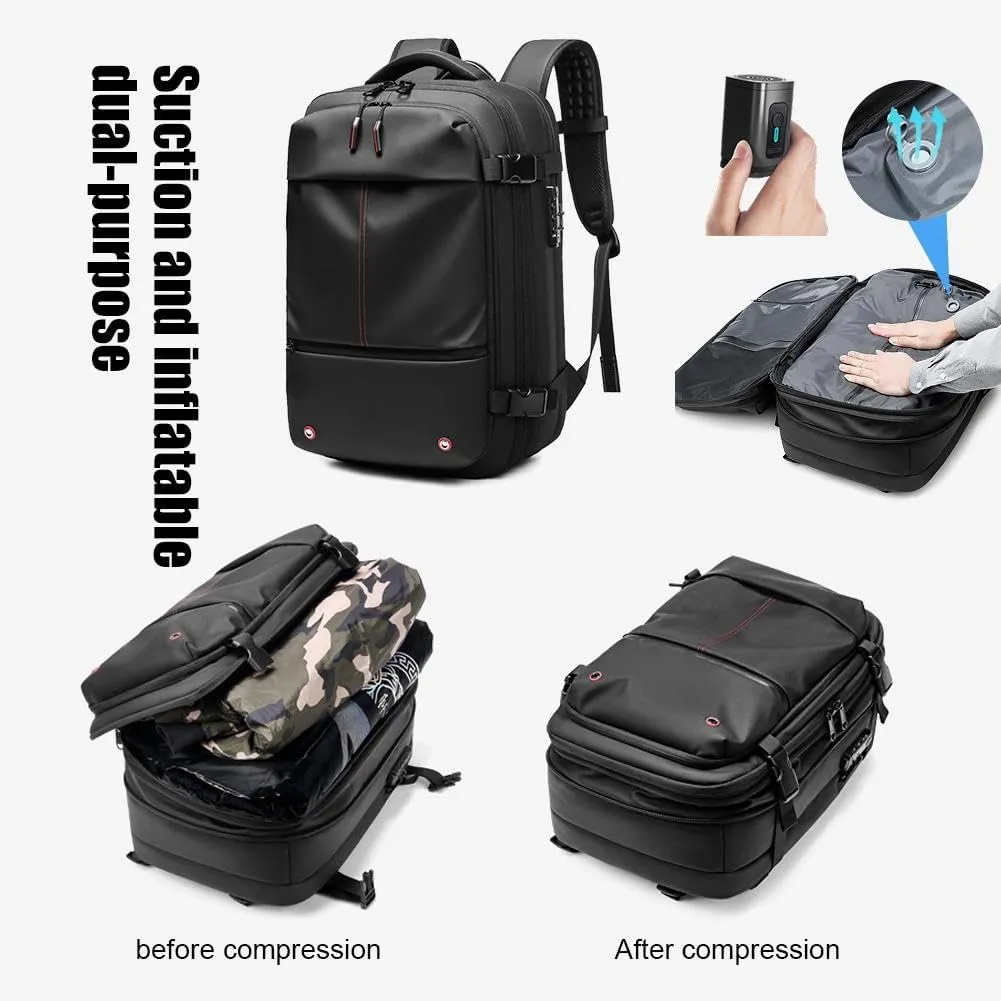 Expandable Large Capacity Backpack With Vacuum Compression,Waterproof Travel Vacuum Backpack Carry On Travel, Gray