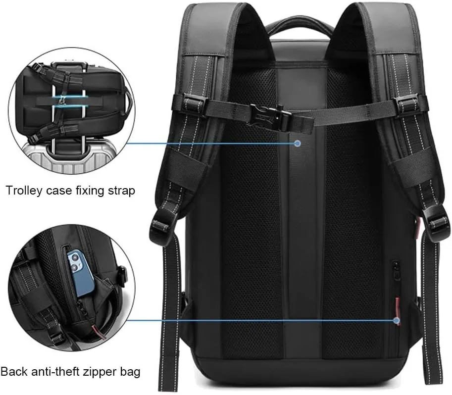 Expandable Large Capacity Backpack With Vacuum Compression,Waterproof Travel Vacuum Backpack Carry On Travel, Gray