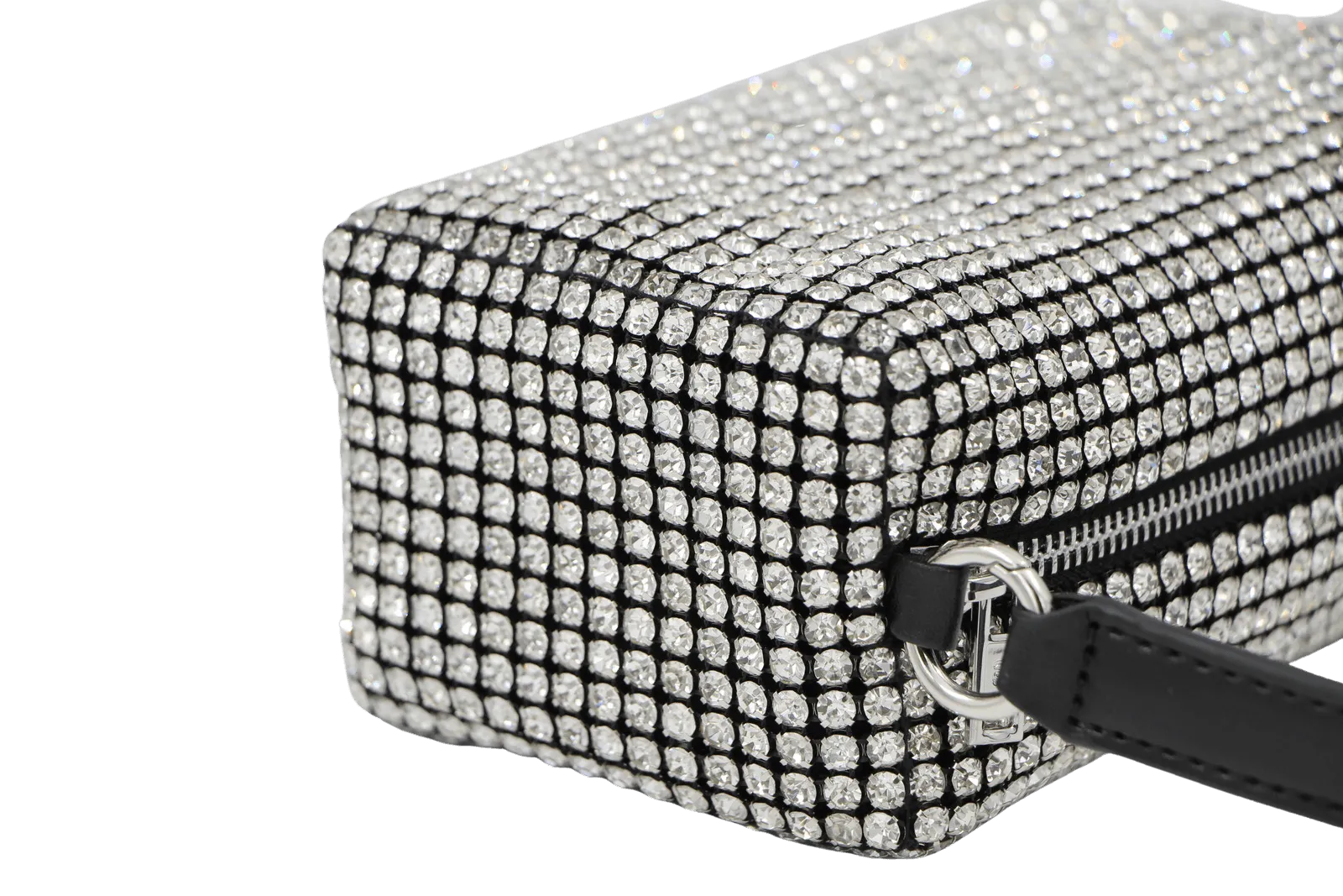 Fabucci Diamante Box Handbag with Leather Strap