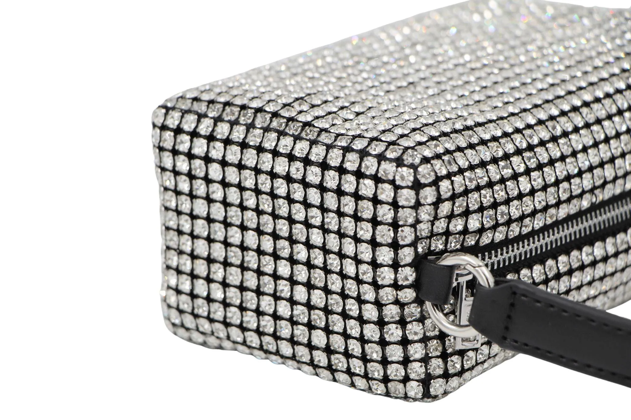 Fabucci Diamante Box Handbag with Leather Strap