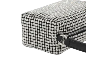 Fabucci Diamante Box Handbag with Leather Strap