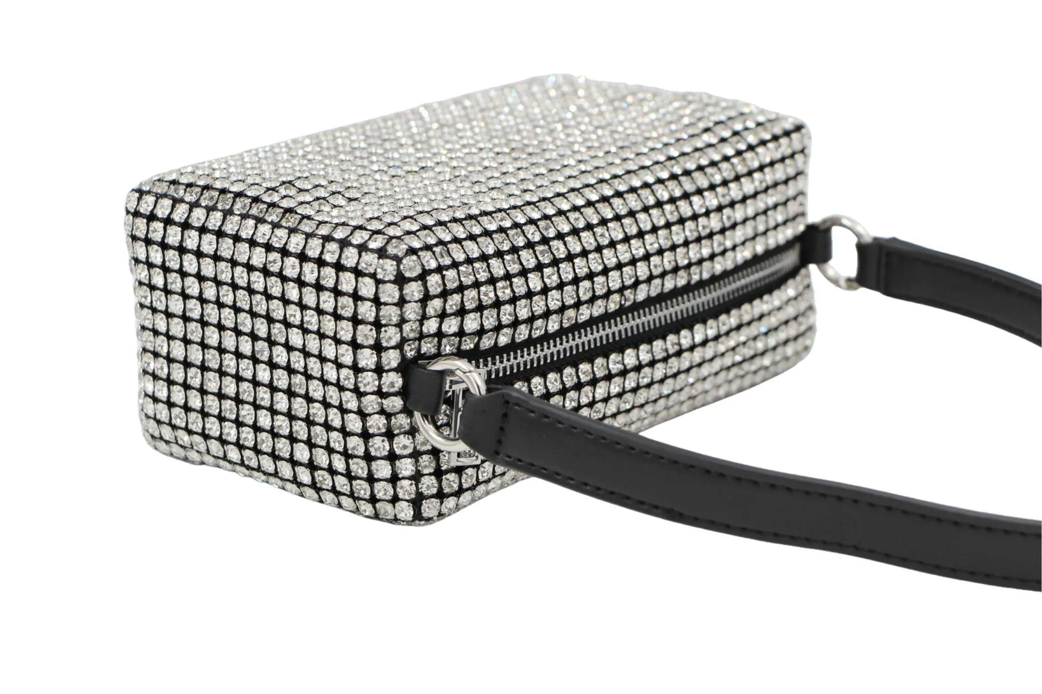 Fabucci Diamante Box Handbag with Leather Strap