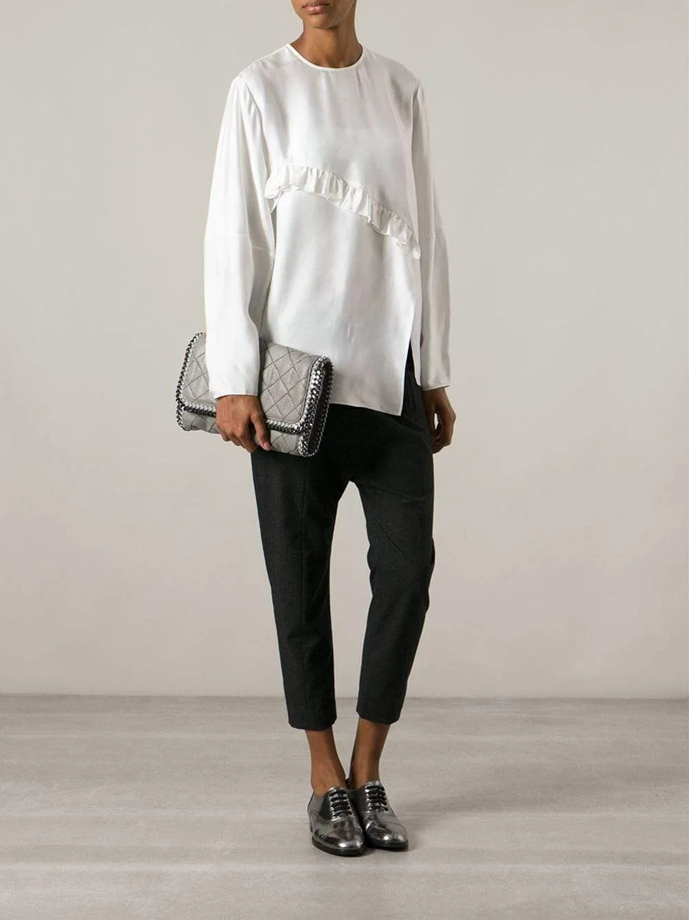 Falabella Quilted Fold Over Clutch