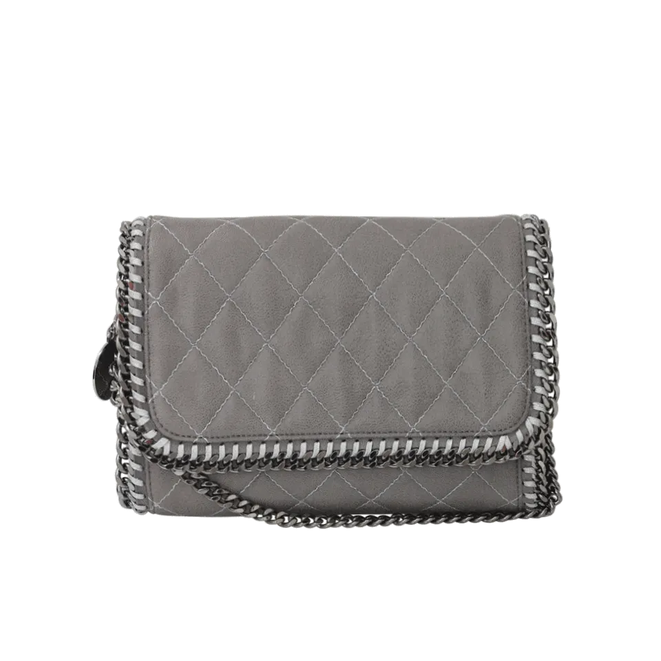 Falabella Quilted Fold Over Clutch