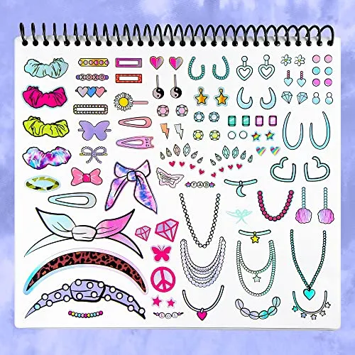 Fashion Angels Make-up & Hair Design Sketch Portfolio (11452) Sketchbook for Beginners, Sketchbook with Stencils and Stickers for Ages 6 and Up