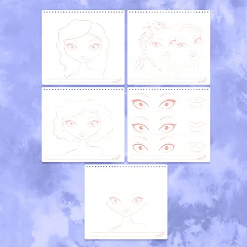 Fashion Angels Make-up & Hair Design Sketch Portfolio (11452) Sketchbook for Beginners, Sketchbook with Stencils and Stickers for Ages 6 and Up