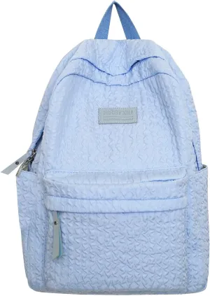 Fashion Cloth Canvas Backpack for Women Waterproof Nylon Anti-Theft Rucksack Fashion Bags for Travel Work Gift(Blue)