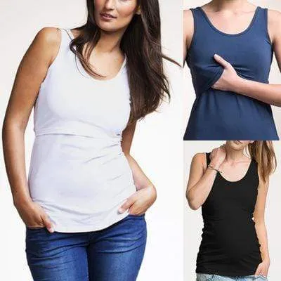 Fashionable Solid Maternity Tank Top