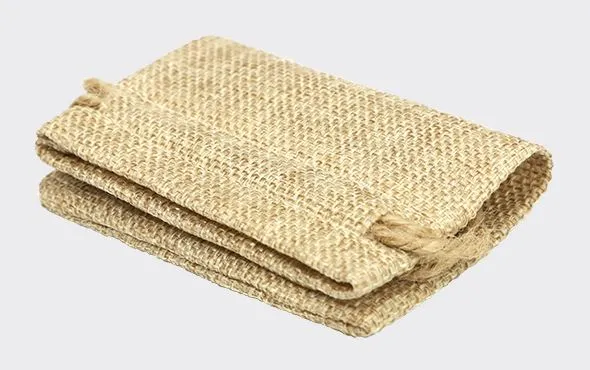 Faux Burlap Drawstring Bag - 17 x 21 cm