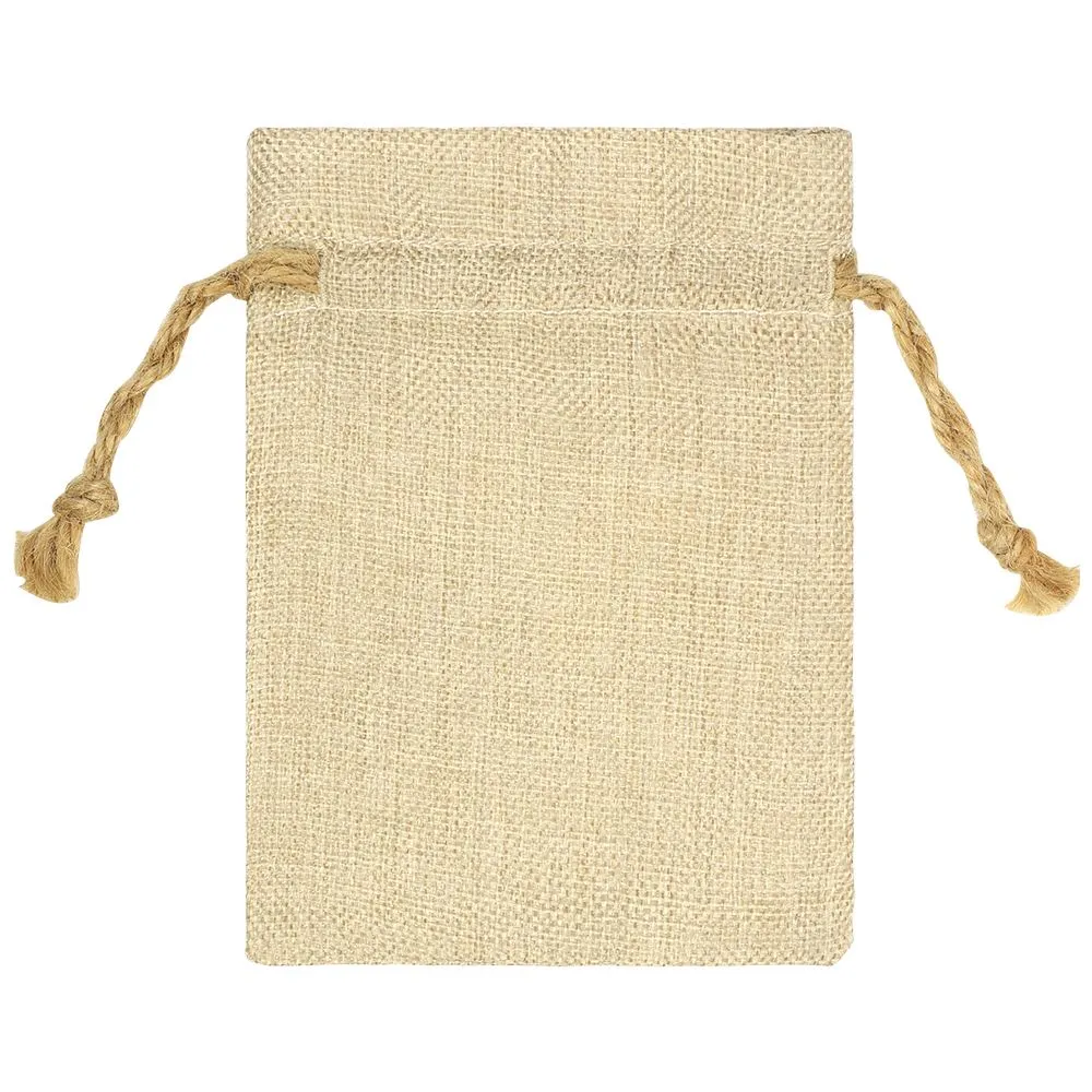 Faux Burlap Drawstring Bag - 17 x 21 cm
