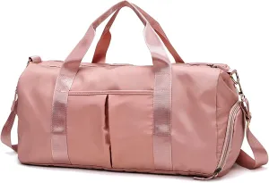 Felenny Travel Bag, Sports Bag with Pocket, Gym Bag for Men and Women, with Shoe Compartment and Wet Pocket, Waterproof Weekender Bag, rose, Fashionable
