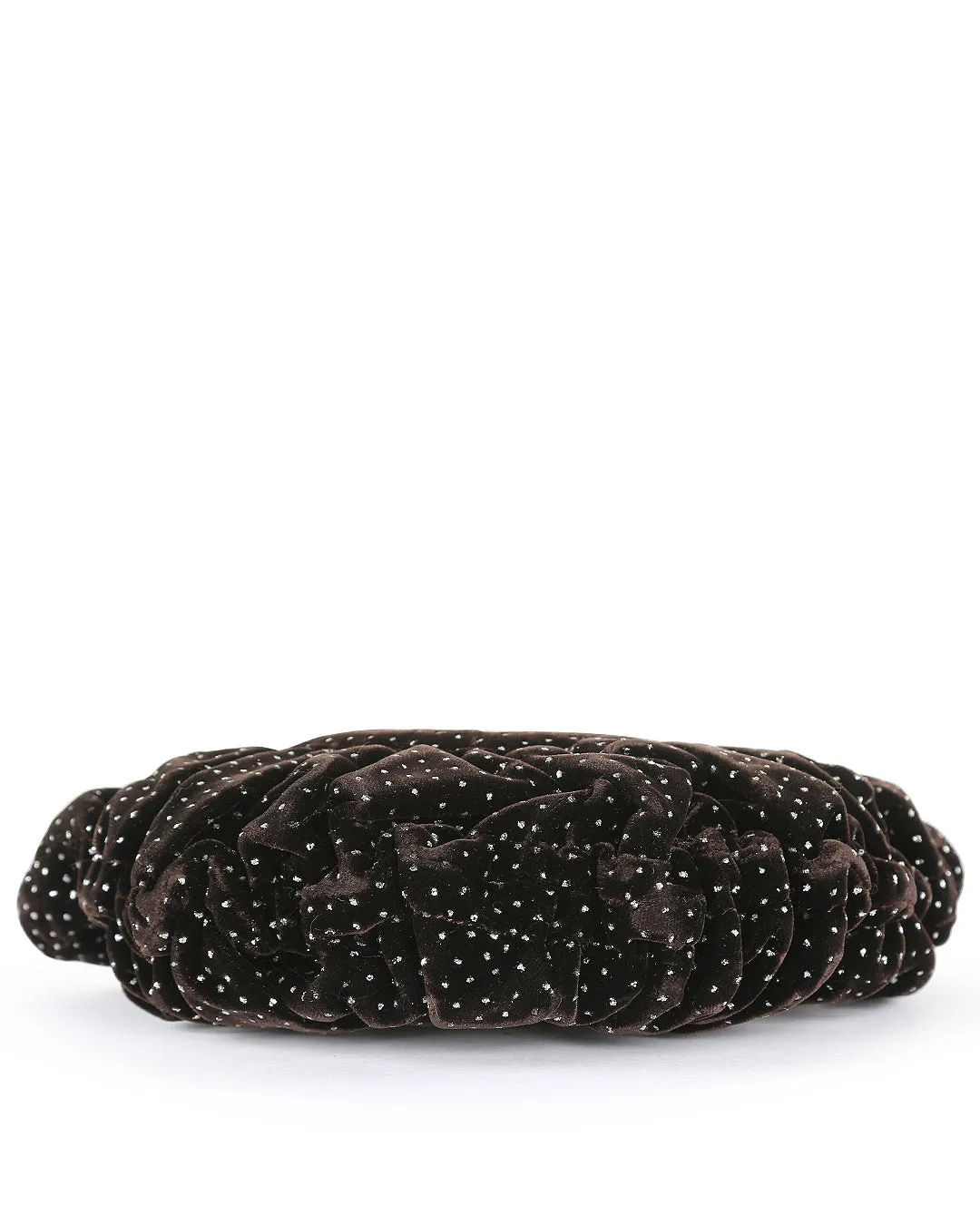 FENDI Brown Velvet & Python Crystal Wristlet Clutch