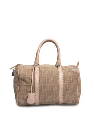 Fendi FF Canvas Pink & Beige Tote Bag - AGL1451