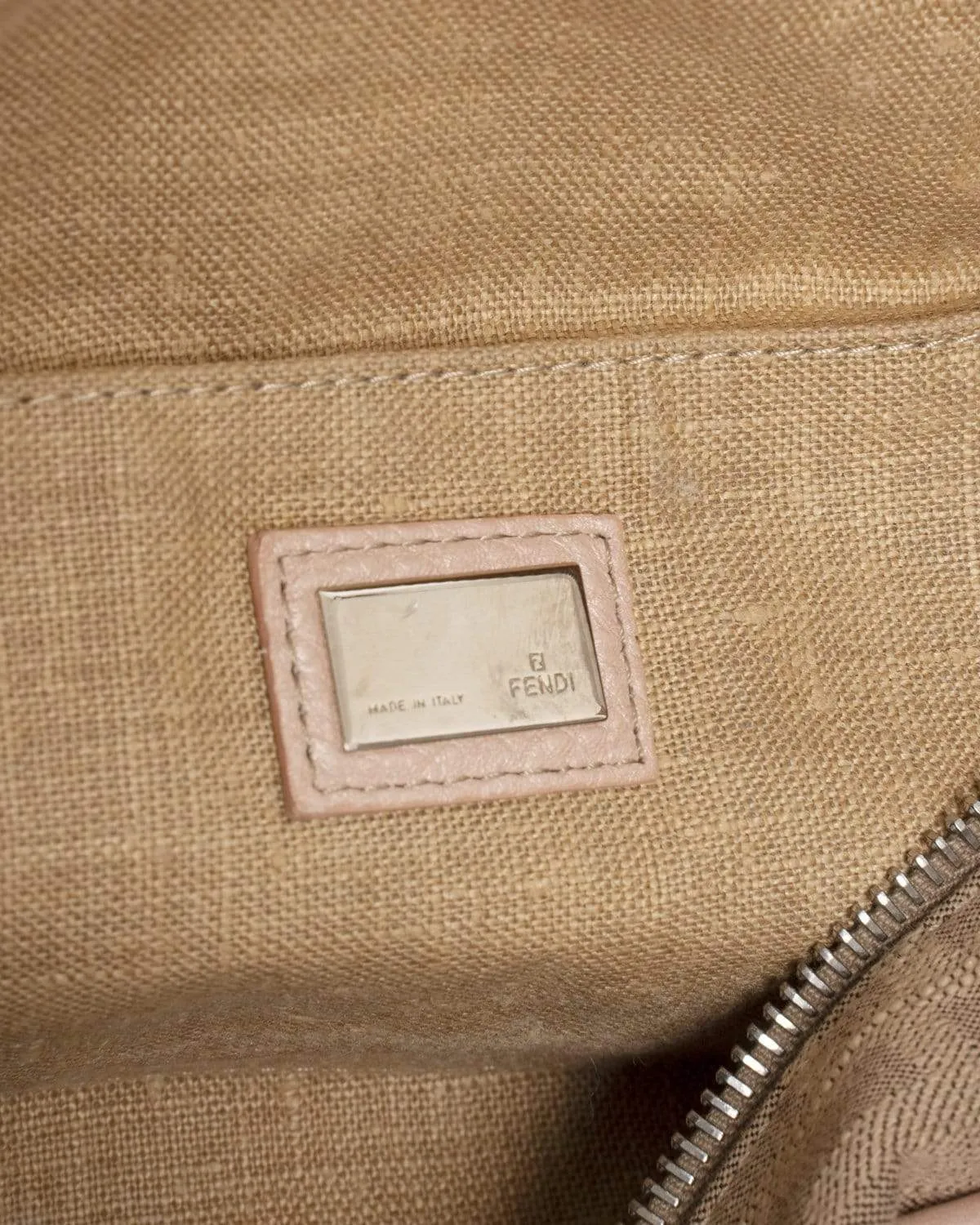 Fendi FF Canvas Pink & Beige Tote Bag - AGL1451