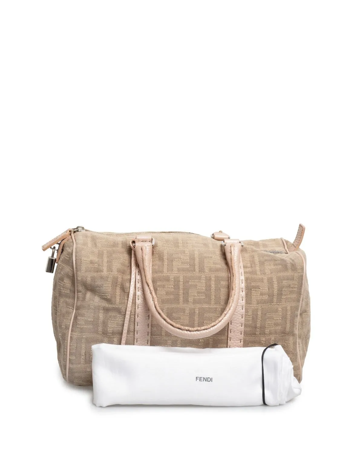 Fendi FF Canvas Pink & Beige Tote Bag - AGL1451