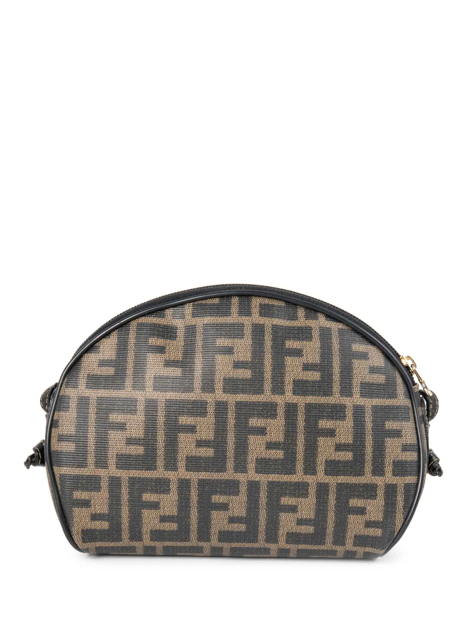 Fendi Zucca Canvas Leather Messenger Bag Brown
