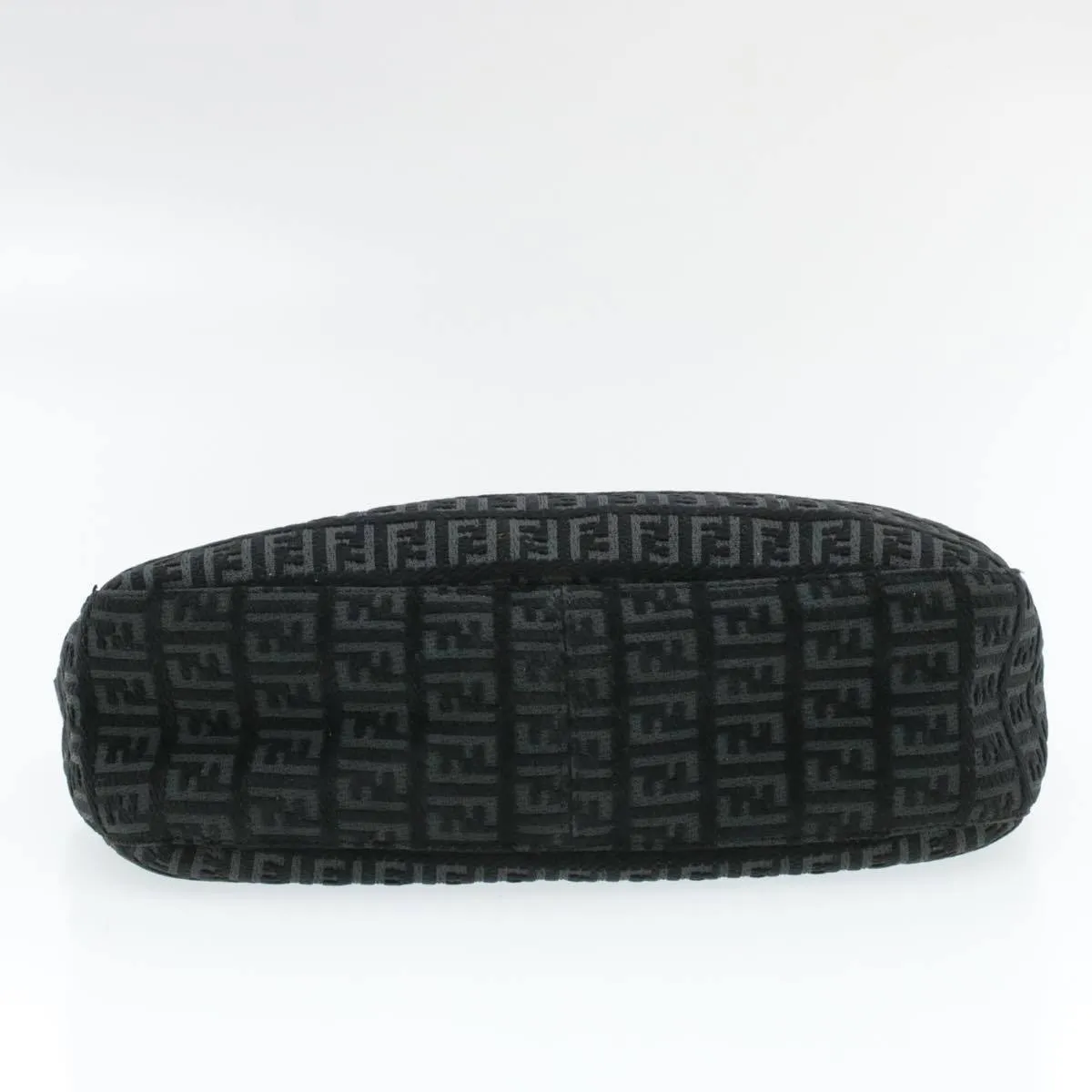 Fendi Zucchino Mamma Baguette Suede Shoulder Bag Black