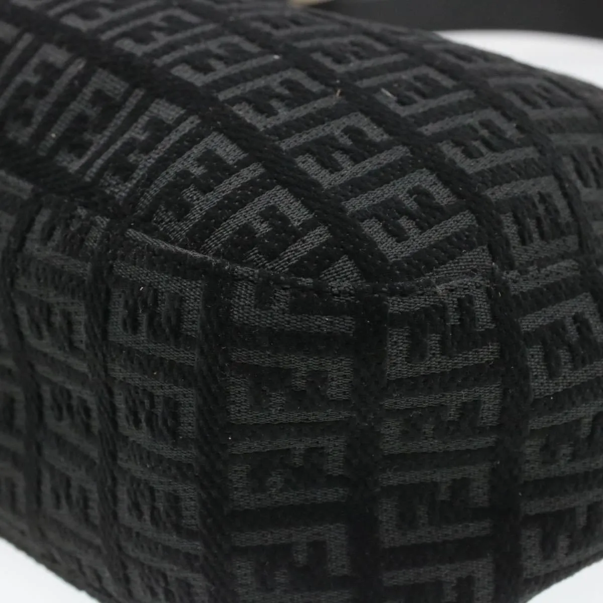 Fendi Zucchino Mamma Baguette Suede Shoulder Bag Black