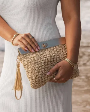 Fern Raffia Clutch