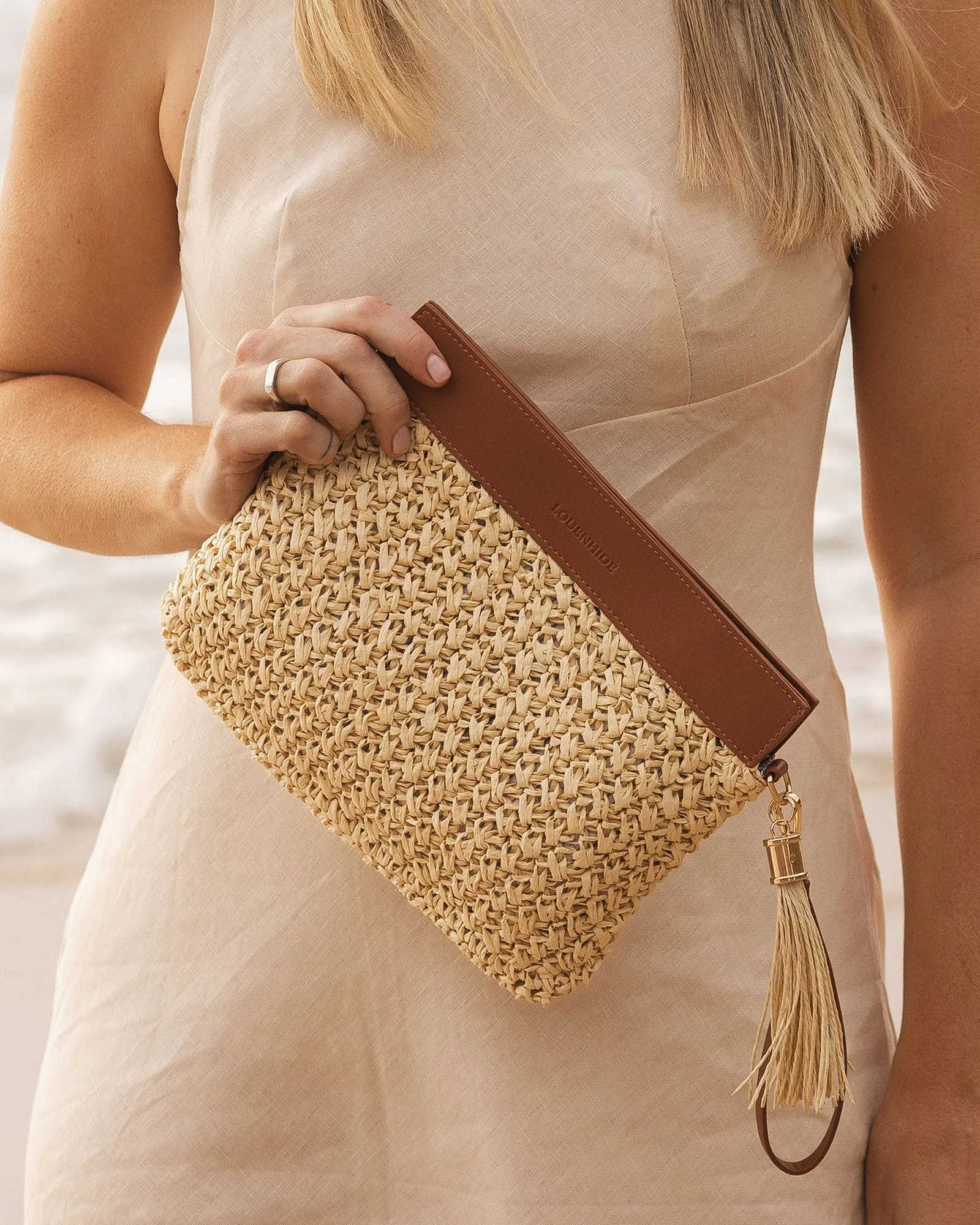 Fern Raffia Clutch