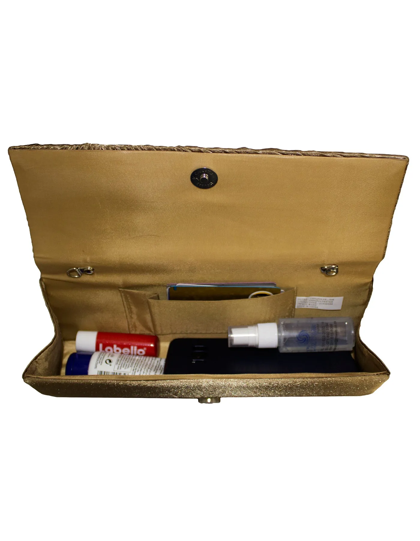 Fino T882 Elegant & Fancy Women’s Satin Clutch Bag with Chain