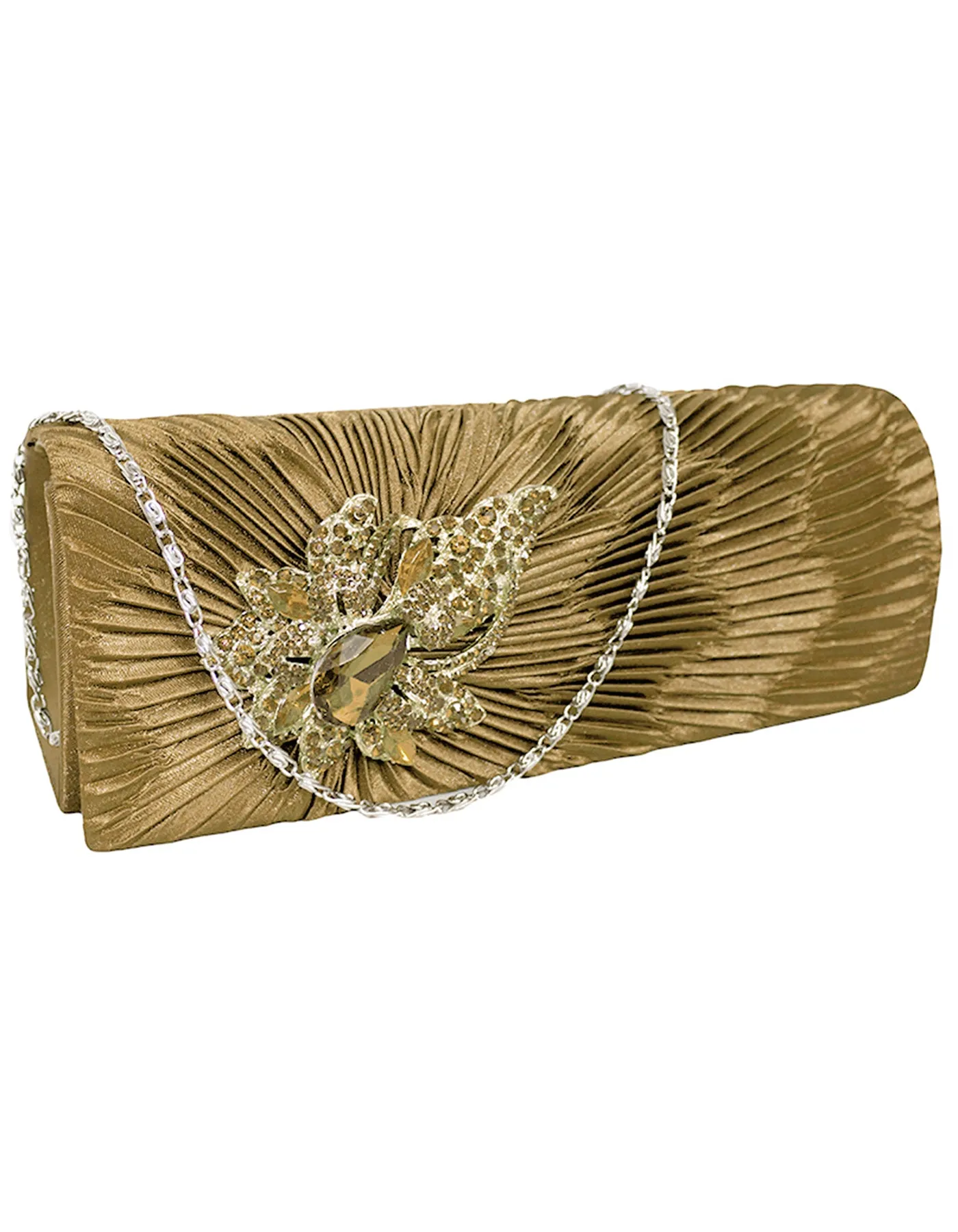 Fino T882 Elegant & Fancy Women’s Satin Clutch Bag with Chain