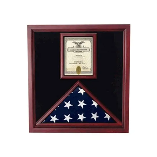 Flag and Document Case - Vertical 8 1/2 x 11 Document - Fit 3" x 5" flag or Fit 5" x 8" flag or Fit 5" x 9.5" flag.