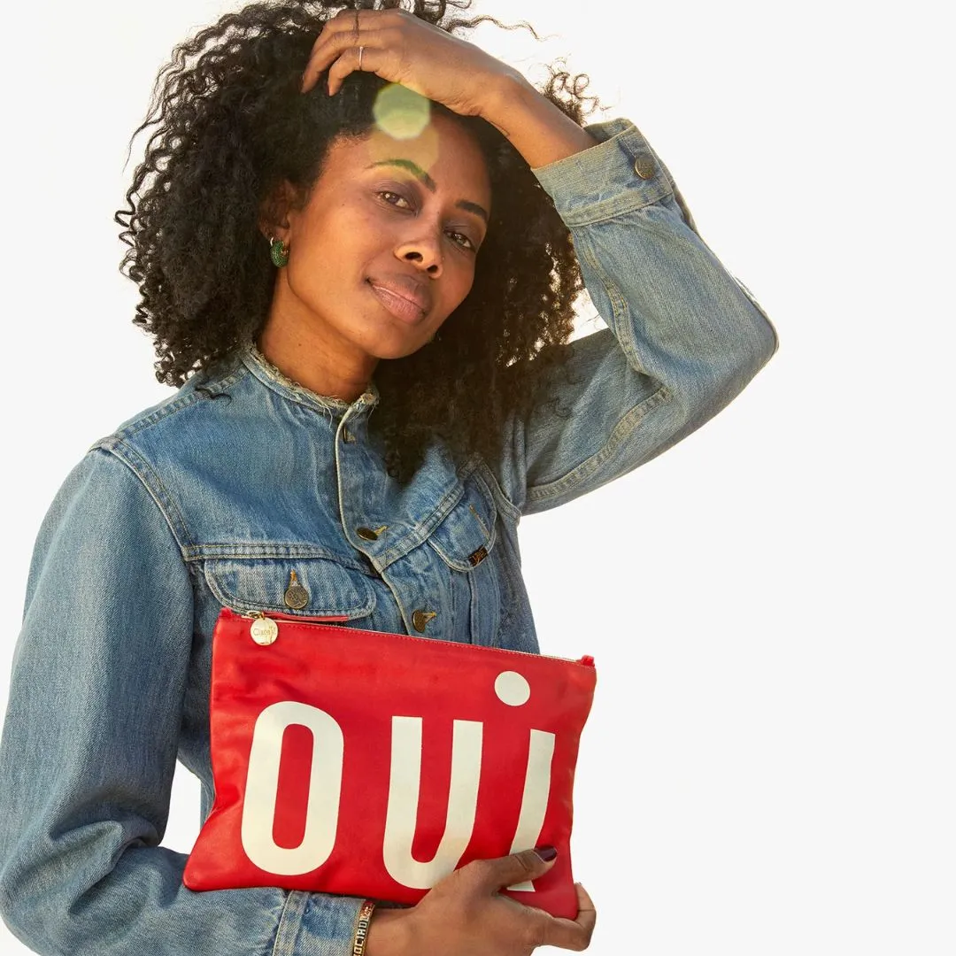 Flat Clutch with Tabs (Cherry Red Oui)