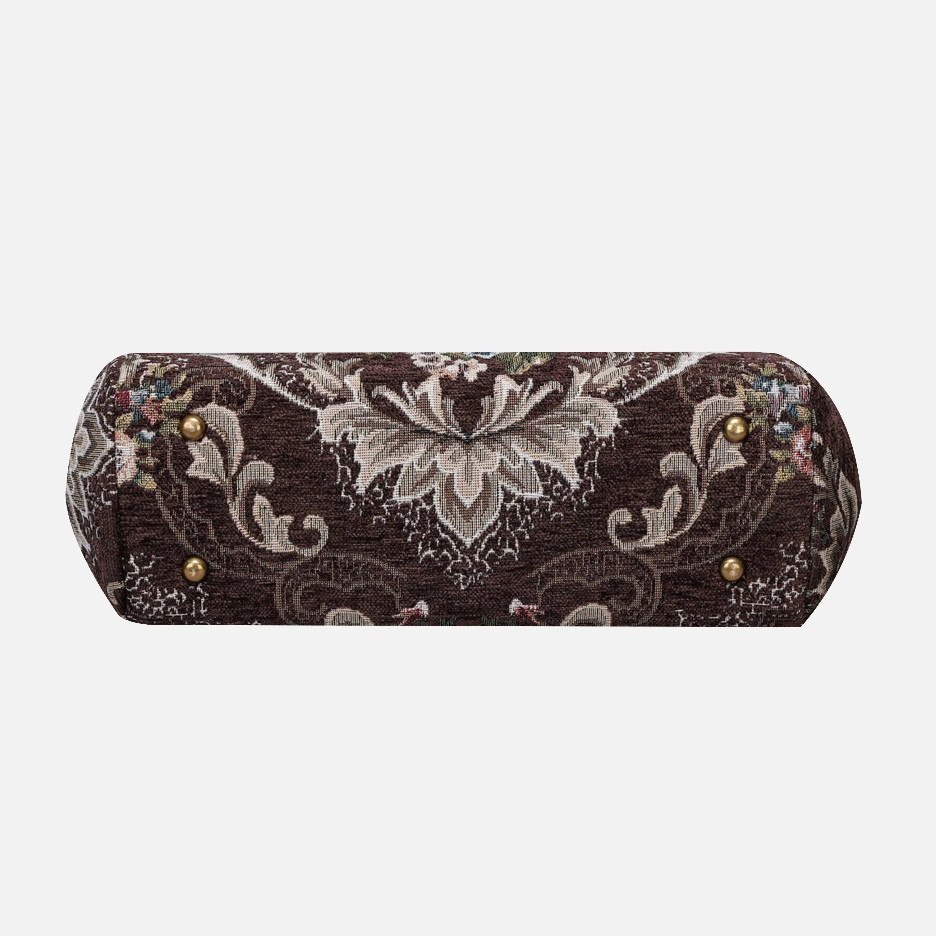 Floral Brown Top Handle Purse