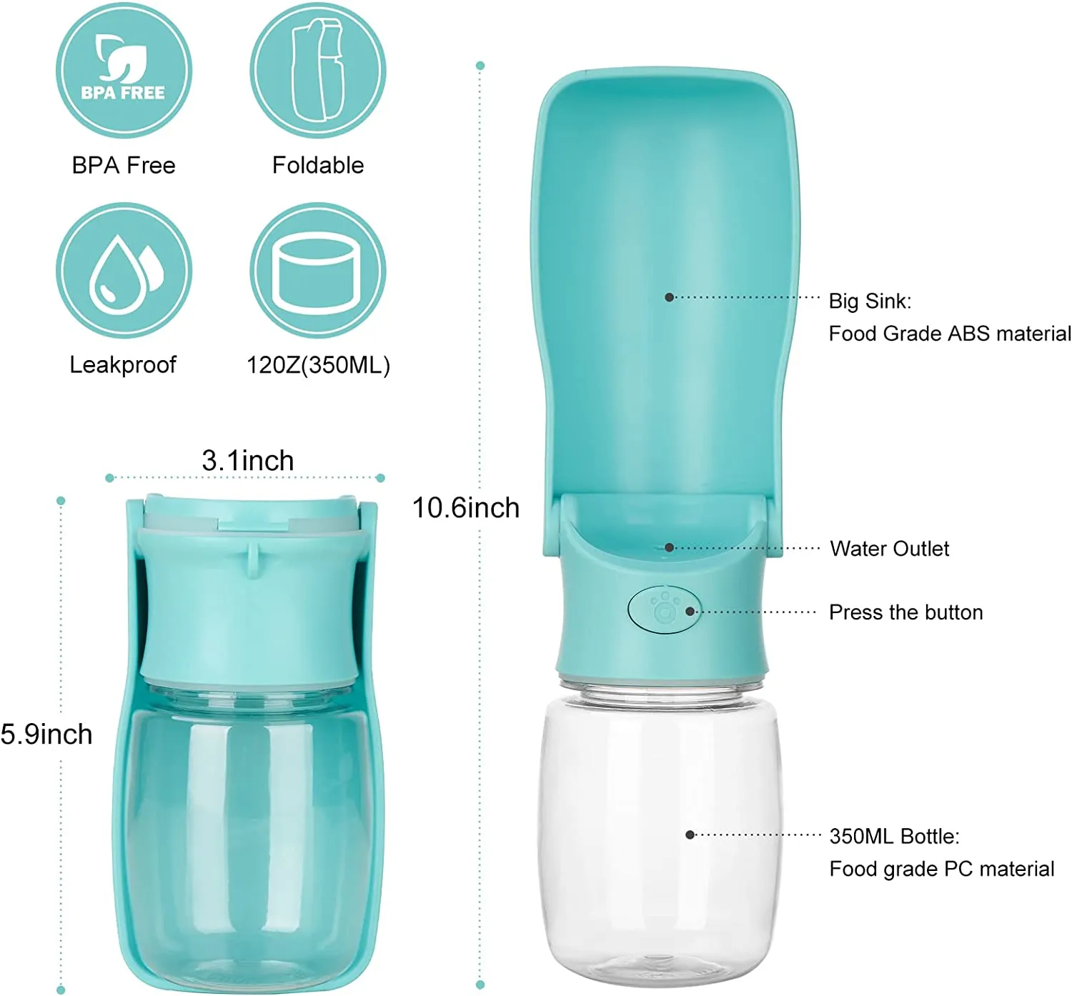 Foldable Dog Water Bottle
