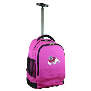 Fresno State Premium Wheeled Backpack in Pink