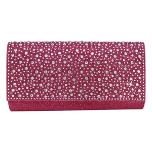 Fuchsia Pink Crystal Clutch Bag