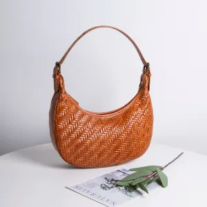 Fuer French Handmade Minimalist Genuine Leather Underarm Bag – Crescent Weave Design