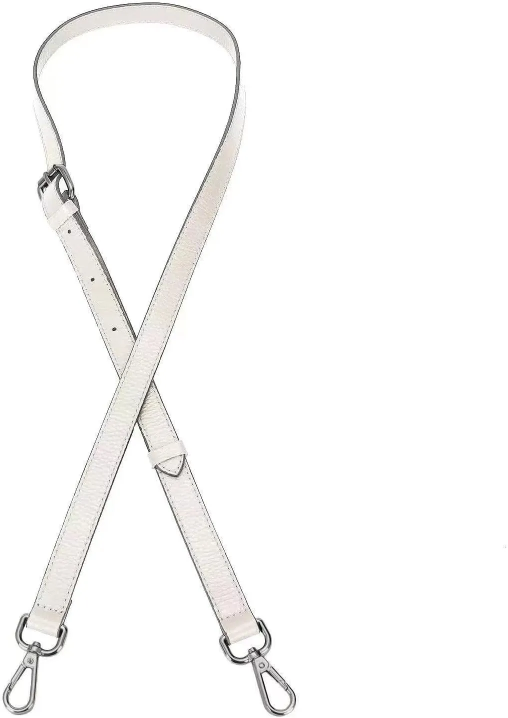 Full Grain Leather Adjustable Replacement Cross Body Purse Shoulder Strap Handbag Bag Wallet, 2/3 Wide(Beige-Gun Lock)