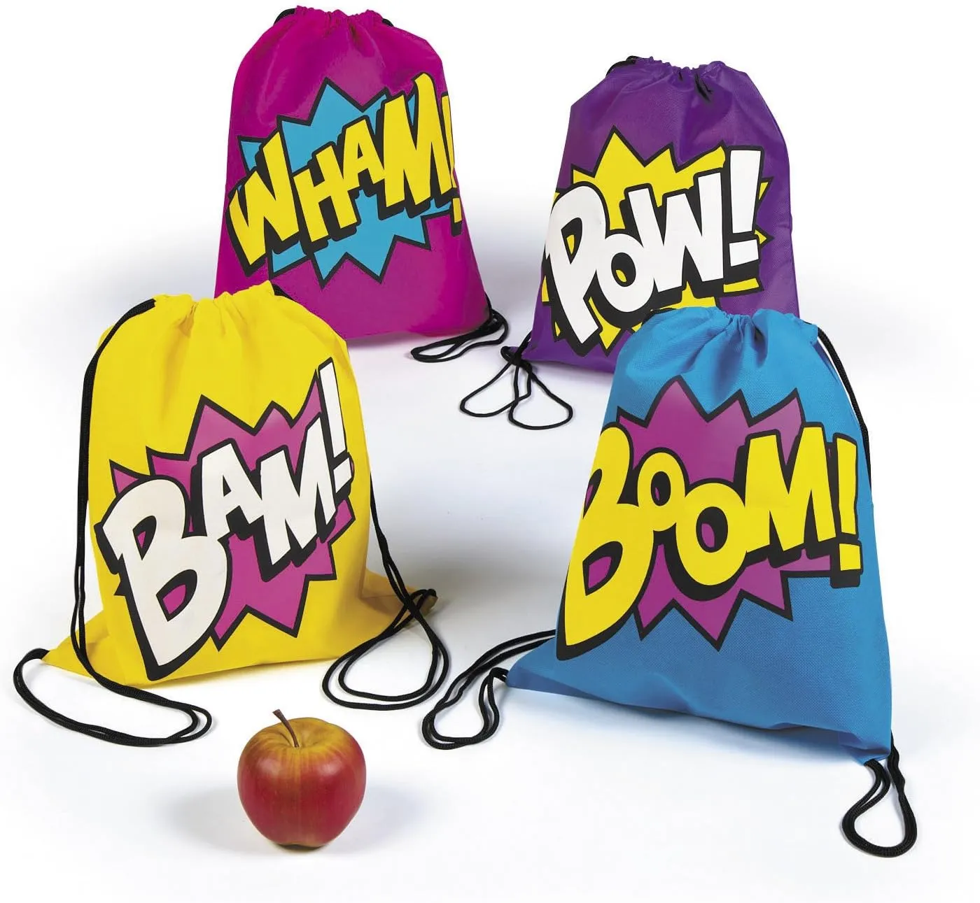 Fun Express Superhero Girl Drawstring Backpacks Bags - 12 Bags