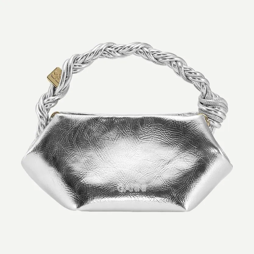 Ganni Bou Bag Mini Metalic - Silver