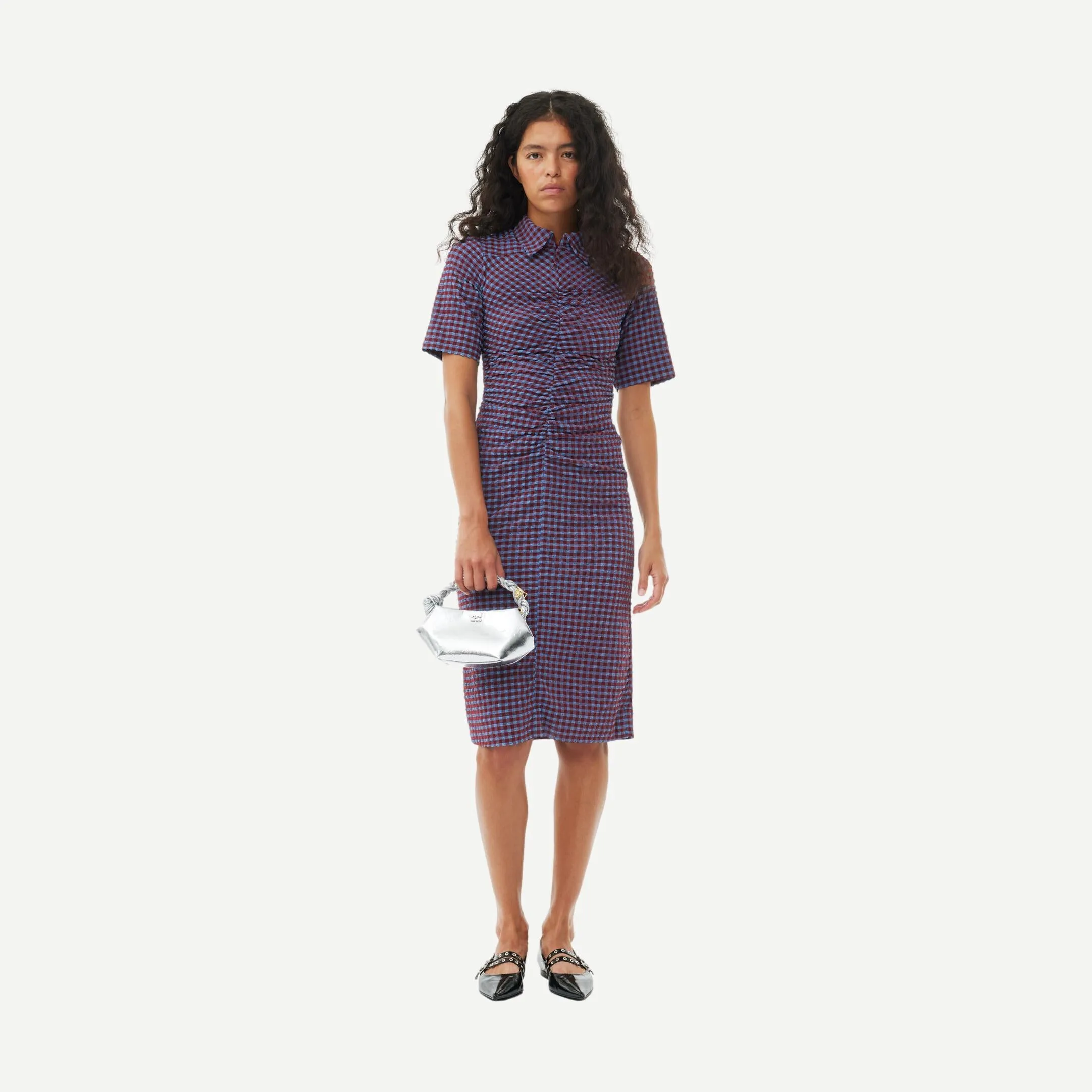 Ganni Bou Bag Mini Metalic - Silver
