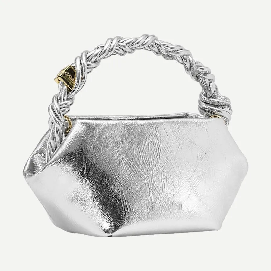 Ganni Bou Bag Mini Metalic - Silver