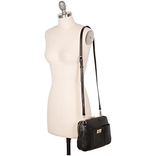 Genuine Leather Crossbody RFID Blocking Handbag - Ships Same/Next Day!