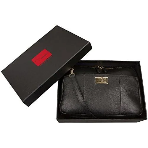 Genuine Leather Crossbody RFID Blocking Handbag - Ships Same/Next Day!