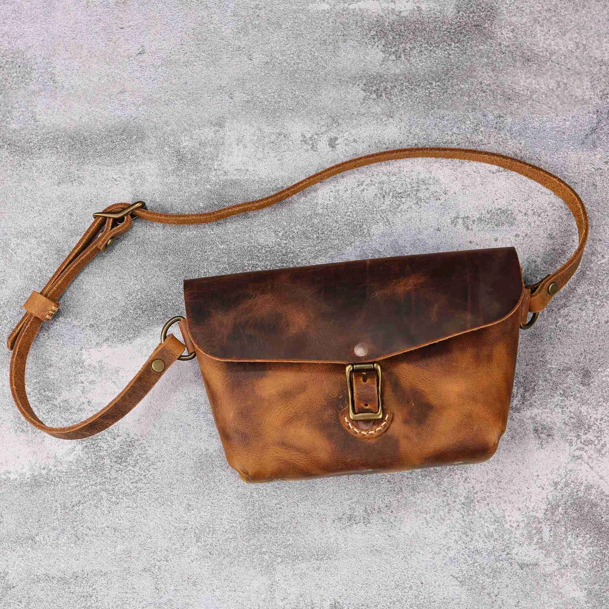 Genuine leather designer crossbody fanny pack for men