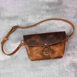 Genuine leather designer crossbody fanny pack for men