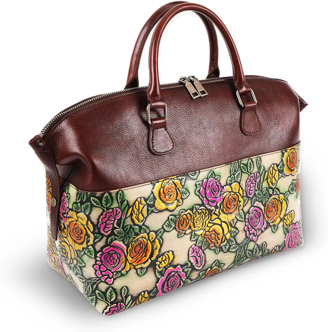 Genuine Leather Handbags for Women Satchel Tote Bags Top Handle Ladies Purses