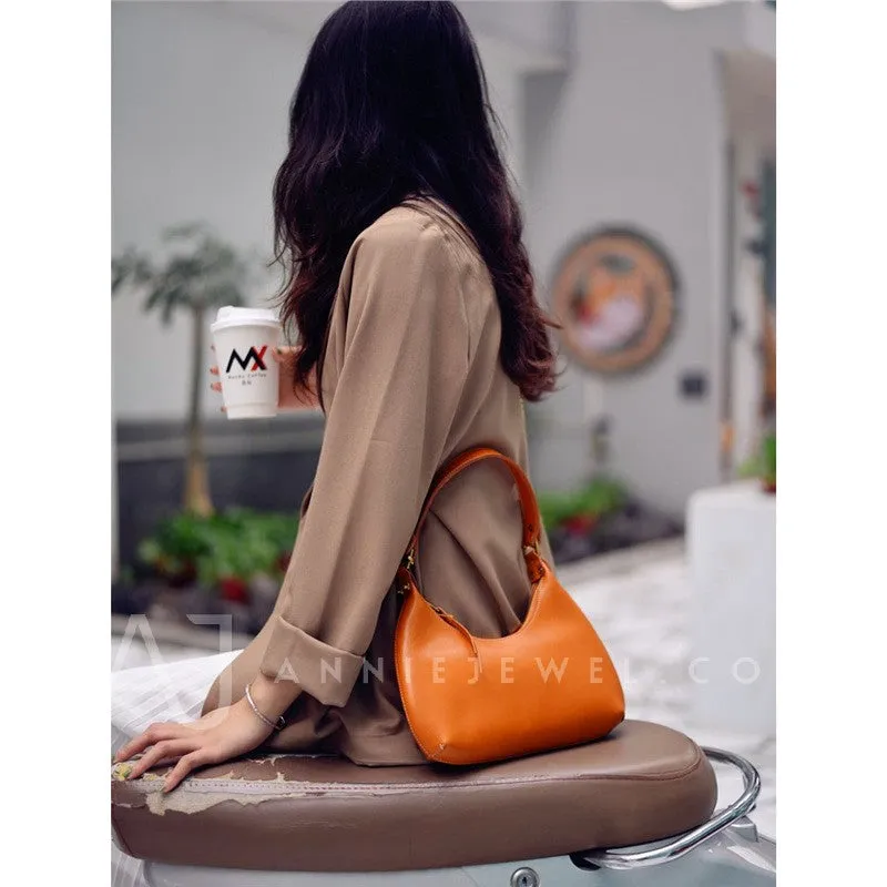 Genuine Leather Underarm Bag Shoulder Underarm Bag With Chain Strap
