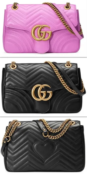 GG Marmont 2.0 Medium Quilted Shoulder Bag in Pink or Black