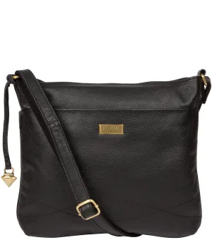 'Gianna' Black Leather Cross Body Bag