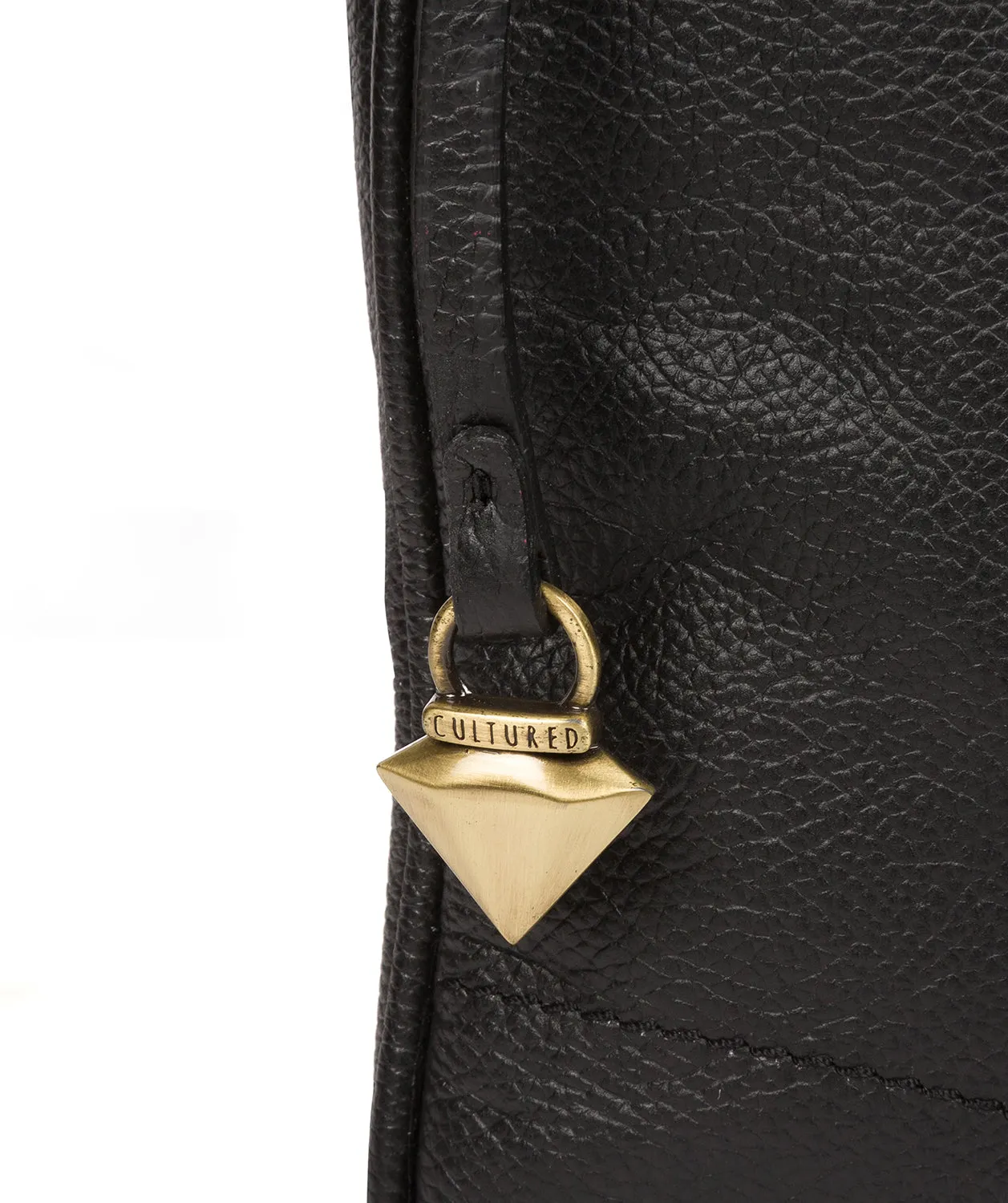 'Gianna' Black Leather Cross Body Bag