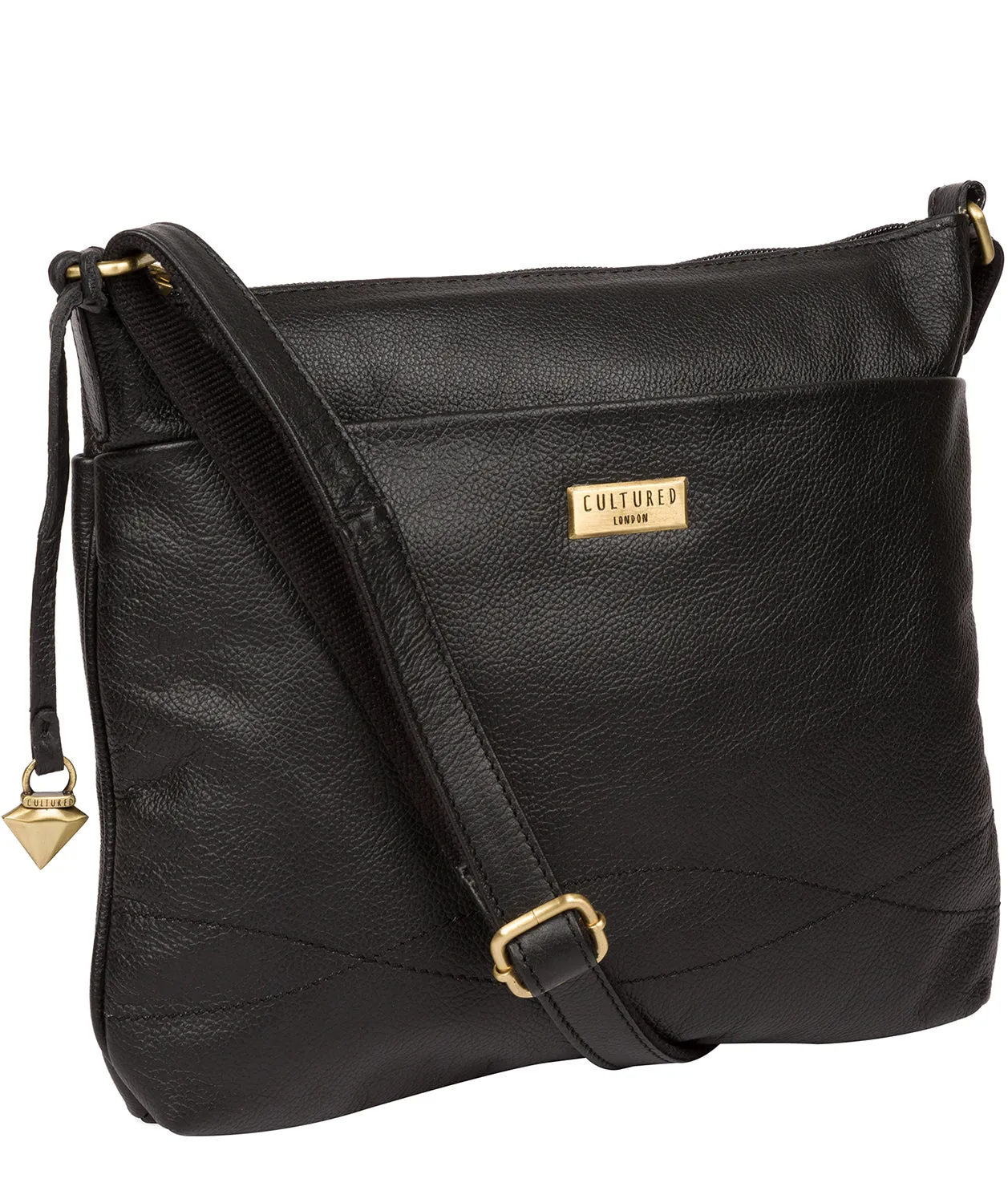 'Gianna' Black Leather Cross Body Bag