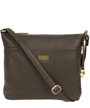 'Gianna' Olive Leather Cross Body Bag