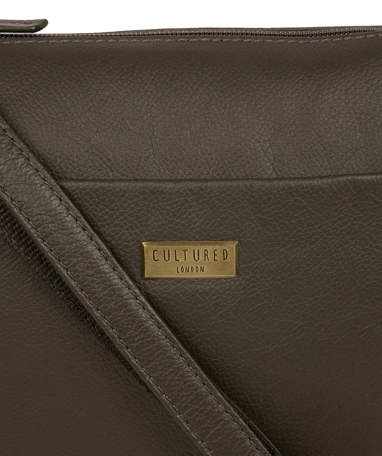 'Gianna' Olive Leather Cross Body Bag
